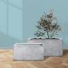 imageKante 232quot L Long Rectangular Concrete Planter Large Outdoor Indoor Garden Pots with Drainage Hole and Rubber Plug Pure WhiteConcrete Gray