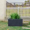 imageKante 232quot L Long Rectangular Concrete Planter Large Outdoor Indoor Garden Pots with Drainage Hole and Rubber Plug Pure WhiteDark Gray