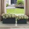 imageKante 232quot L Long Rectangular Concrete Planter Large Outdoor Indoor Garden Pots with Drainage Hole and Rubber Plug Pure WhiteDark Gray