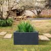 imageKante 232quot L Long Rectangular Concrete Planter Large Outdoor Indoor Garden Pots with Drainage Hole and Rubber Plug Pure WhiteDark Gray