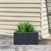 imageKante 232quot L Long Rectangular Concrete Planter Large Outdoor Indoor Garden Pots with Drainage Hole and Rubber Plug Pure WhiteDark Gray