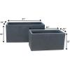 imageKante 232quot L Long Rectangular Concrete Planter Large Outdoor Indoor Garden Pots with Drainage Hole and Rubber Plug Pure WhiteDark Gray