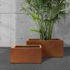 imageKante 232quot L Long Rectangular Concrete Planter Large Outdoor Indoor Garden Pots with Drainage Hole and Rubber Plug Pure WhiteFaux Weathering Steel