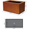 imageKante 232quot L Long Rectangular Concrete Planter Large Outdoor Indoor Garden Pots with Drainage Hole and Rubber Plug Pure WhiteFaux Weathering Steel