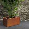 imageKante 232quot L Long Rectangular Concrete Planter Large Outdoor Indoor Garden Pots with Drainage Hole and Rubber Plug Pure WhiteFaux Weathering Steel