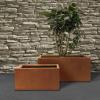 imageKante 232quot L Long Rectangular Concrete Planter Large Outdoor Indoor Garden Pots with Drainage Hole and Rubber Plug Pure WhiteFaux Weathering Steel