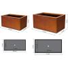 imageKante 232quot L Long Rectangular Concrete Planter Large Outdoor Indoor Garden Pots with Drainage Hole and Rubber Plug Pure WhiteFaux Weathering Steel