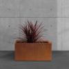 imageKante 232quot L Long Rectangular Concrete Planter Large Outdoor Indoor Garden Pots with Drainage Hole and Rubber Plug Pure WhiteFaux Weathering Steel