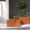 imageKante 232quot L Long Rectangular Concrete Planter Large Outdoor Indoor Garden Pots with Drainage Hole and Rubber Plug Pure WhiteFaux Weathering Steel