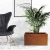 imageKante 232quot L Long Rectangular Concrete Planter Large Outdoor Indoor Garden Pots with Drainage Hole and Rubber Plug Pure WhiteFaux Weathering Steel
