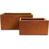 imageKante 232quot L Long Rectangular Concrete Planter Large Outdoor Indoor Garden Pots with Drainage Hole and Rubber Plug Pure WhiteFaux Weathering Steel