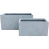 imageKante 232quot L Long Rectangular Concrete Planter Large Outdoor Indoor Garden Pots with Drainage Hole and Rubber Plug Pure WhiteGray