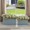 imageKante 232quot L Long Rectangular Concrete Planter Large Outdoor Indoor Garden Pots with Drainage Hole and Rubber Plug Pure WhiteGray