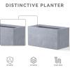 imageKante 232quot L Long Rectangular Concrete Planter Large Outdoor Indoor Garden Pots with Drainage Hole and Rubber Plug Pure WhiteGray