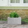 imageKante 232quot L Long Rectangular Concrete Planter Large Outdoor Indoor Garden Pots with Drainage Hole and Rubber Plug Pure WhiteGray Concrete