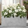 imageKante 232quot L Long Rectangular Concrete Planter Large Outdoor Indoor Garden Pots with Drainage Hole and Rubber Plug Pure WhiteGray Concrete