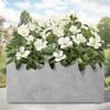 imageKante 232quot L Long Rectangular Concrete Planter Large Outdoor Indoor Garden Pots with Drainage Hole and Rubber Plug Pure WhiteGray Concrete
