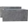imageKante 232quot L Long Rectangular Concrete Planter Large Outdoor Indoor Garden Pots with Drainage Hole and Rubber Plug Pure WhiteGray Concrete