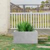 imageKante 232quot L Long Rectangular Concrete Planter Large Outdoor Indoor Garden Pots with Drainage Hole and Rubber Plug Pure WhiteGray Concrete