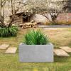 imageKante 232quot L Long Rectangular Concrete Planter Large Outdoor Indoor Garden Pots with Drainage Hole and Rubber Plug Pure WhiteGray Concrete