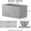 imageKante 232quot L Long Rectangular Concrete Planter Large Outdoor Indoor Garden Pots with Drainage Hole and Rubber Plug Pure WhiteGray Concrete
