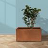 imageKante 232quot L Long Rectangular Concrete Planter Large Outdoor Indoor Garden Pots with Drainage Hole and Rubber Plug Pure WhiteIron Oxide