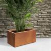 imageKante 232quot L Long Rectangular Concrete Planter Large Outdoor Indoor Garden Pots with Drainage Hole and Rubber Plug Pure WhiteIron Oxide