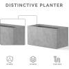 imageKante 232quot L Long Rectangular Concrete Planter Large Outdoor Indoor Garden Pots with Drainage Hole and Rubber Plug Pure WhiteNatural Concrete