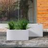 imageKante 232quot L Long Rectangular Concrete Planter Large Outdoor Indoor Garden Pots with Drainage Hole and Rubber Plug Pure WhitePure White