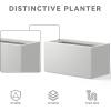 imageKante 232quot L Long Rectangular Concrete Planter Large Outdoor Indoor Garden Pots with Drainage Hole and Rubber Plug Pure WhitePure White