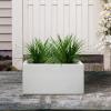 imageKante 232quot L Long Rectangular Concrete Planter Large Outdoor Indoor Garden Pots with Drainage Hole and Rubber Plug Pure WhitePure White