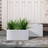 imageKante 232quot L Long Rectangular Concrete Planter Large Outdoor Indoor Garden Pots with Drainage Hole and Rubber Plug Pure WhitePure White