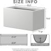 imageKante 232quot L Long Rectangular Concrete Planter Large Outdoor Indoor Garden Pots with Drainage Hole and Rubber Plug Pure WhitePure White