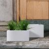 imageKante 232quot L Long Rectangular Concrete Planter Large Outdoor Indoor Garden Pots with Drainage Hole and Rubber Plug Pure WhitePure White