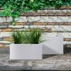 imageKante 232quot L Long Rectangular Concrete Planter Large Outdoor Indoor Garden Pots with Drainage Hole and Rubber Plug Pure WhitePure White