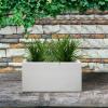 imageKante 232quot L Long Rectangular Concrete Planter Large Outdoor Indoor Garden Pots with Drainage Hole and Rubber Plug Pure WhitePure White