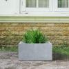 imageKante 232quot L Long Rectangular Concrete Planter Large Outdoor Indoor Garden Pots with Drainage Hole and Rubber Plug Pure WhiteSlate Gray