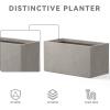 imageKante 232quot L Long Rectangular Concrete Planter Large Outdoor Indoor Garden Pots with Drainage Hole and Rubber Plug Pure WhiteWeathered Concrete
