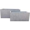 imageKante 232quot L Long Rectangular Concrete Planter Large Outdoor Indoor Garden Pots with Drainage Hole and Rubber Plug Pure WhiteWeathered Concrete