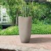 imageKante 236quot H Pure White Concrete Tall Planters Set of 2 Large Outdoor Indoor Decorative Plant Pots with Drainage Hole and Rubber Plug Modern Style for Home and GardenWeathered Concrete