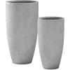 imageKante 236quot H Pure White Concrete Tall Planters Set of 2 Large Outdoor Indoor Decorative Plant Pots with Drainage Hole and Rubber Plug Modern Style for Home and GardenNatural Concrete
