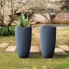 imageKante 236quot H Pure White Concrete Tall Planters Set of 2 Large Outdoor Indoor Decorative Plant Pots with Drainage Hole and Rubber Plug Modern Style for Home and GardenCharcoal