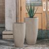 imageKante 236quot H Pure White Concrete Tall Planters Set of 2 Large Outdoor Indoor Decorative Plant Pots with Drainage Hole and Rubber Plug Modern Style for Home and GardenWeathered Concrete