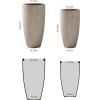 imageKante 236quot H Pure White Concrete Tall Planters Set of 2 Large Outdoor Indoor Decorative Plant Pots with Drainage Hole and Rubber Plug Modern Style for Home and GardenWeathered Concrete