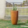 imageKante 236quot H Pure White Concrete Tall Planters Set of 2 Large Outdoor Indoor Decorative Plant Pots with Drainage Hole and Rubber Plug Modern Style for Home and GardenIron Oxide