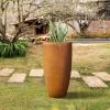 imageKante 236quot H Pure White Concrete Tall Planters Set of 2 Large Outdoor Indoor Decorative Plant Pots with Drainage Hole and Rubber Plug Modern Style for Home and GardenIron Oxide