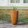 imageKante 236quot H Pure White Concrete Tall Planters Set of 2 Large Outdoor Indoor Decorative Plant Pots with Drainage Hole and Rubber Plug Modern Style for Home and GardenIron Oxide