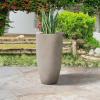 imageKante 236quot H Pure White Concrete Tall Planters Set of 2 Large Outdoor Indoor Decorative Plant Pots with Drainage Hole and Rubber Plug Modern Style for Home and GardenWeathered Concrete