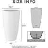 imageKante 236quot H Pure White Concrete Tall Planters Set of 2 Large Outdoor Indoor Decorative Plant Pots with Drainage Hole and Rubber Plug Modern Style for Home and GardenPure White