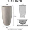 imageKante 236quot H Pure White Concrete Tall Planters Set of 2 Large Outdoor Indoor Decorative Plant Pots with Drainage Hole and Rubber Plug Modern Style for Home and GardenWeathered Concrete